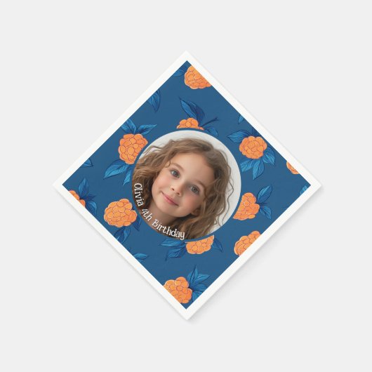 Roseberry Custom Foto und Name Paper Plate Serviette (Ecke)