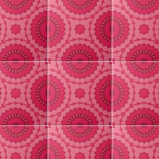Roseberry Pink Boho Chic Ethnic Geometric Muster Fliese