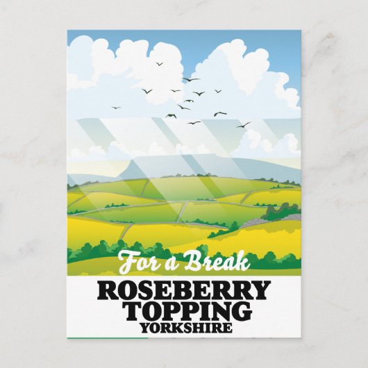 Roseberry Topping Yorkshire Reiseplakat Postkarte (Vorderseite)