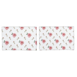 Rosebud Bloom Pillow Cases  Double-Sided Floral  Kissenbezug