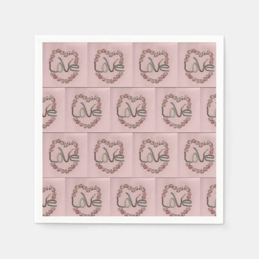 Rosebud Liebe Serviette (Vorderseite)