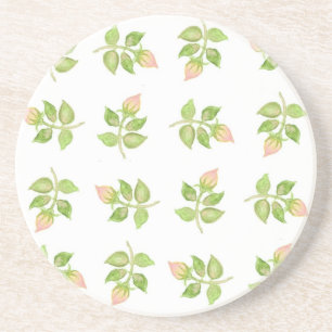 Rosebud Mini-Druck Rosa und Weiße Untersetzer