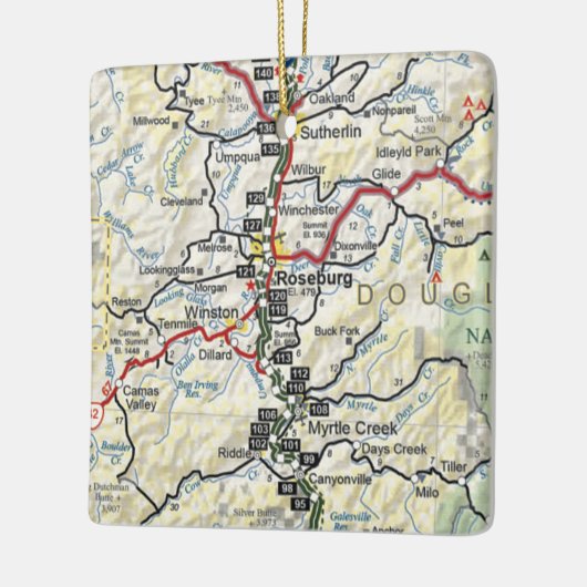 Roseburg oder Vintage Karte Keramikornament (Links)