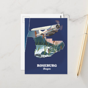 Roseburg Oregon Retrokarte. Postkarte