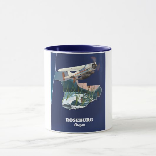 Roseburg-Region Retro-Karte Tasse (Zentrum)