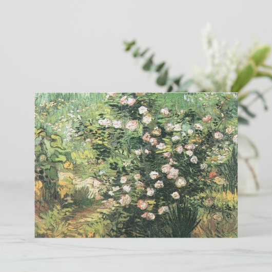 Rosebush in Blossom von Vincent van Gogh Einladung (Stehend Vorderseite)