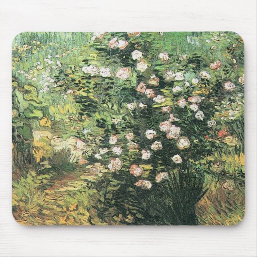 Rosebush in Blossom von Vincent van Gogh Mousepad (Vorne)