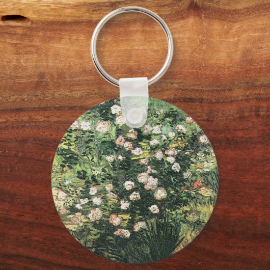 Rosebush in Blossom von Vincent van Gogh Schlüsselanhänger (Rückseite)