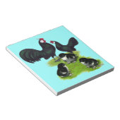 Rosecomb Black Bantam Family Notizblock (angewinkelt)