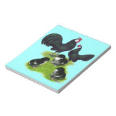 Rosecomb Black Bantam Family Notizblock (Rotiert)