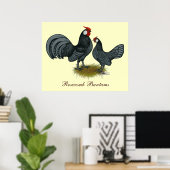 Rosecomb Blue Bantams Poster (Heimbüro)