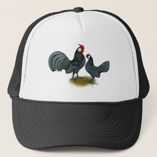 Rosecomb Blue Bantams Truckerkappe (Vorderseite)