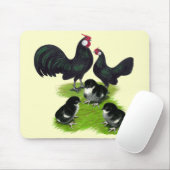 Rosecomb schwarze kleine Familie Mousepad (Mit Mouse)