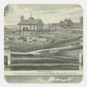 Rosedale, Robinson-Hickory-Waldung, Kansas Quadratischer Aufkleber