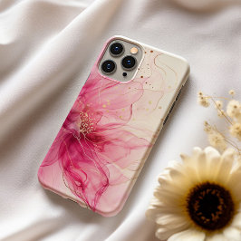 Rosée Élégance Luxury Pink Floral Silk  iPhone 16 Hülle
