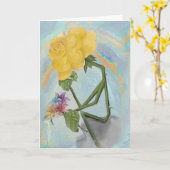 Rosegifts Thinker Rose Grußkarte. Karte (Gelbe Blume)