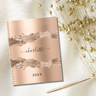 Roségold-Achat-Marmor-Name-Skript 2025 Planer