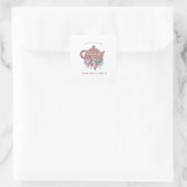 Rosegold and Bright Aqua Bridal Tee Quadratischer Aufkleber (Tasche)
