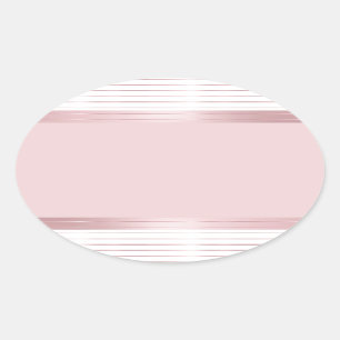 Roségold Blanko-Vorlage trendy elegante Moderne Ovaler Aufkleber