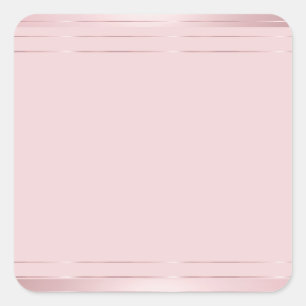 Roségold Blankvorlage trendy elegante moderne Quadratischer Aufkleber