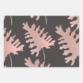 Rosegold Blätter Wrapping Paper Flat Sheet Set 3 (Vorderseite 3)