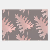 Rosegold Blätter Wrapping Paper Flat Sheet Set 3 (Vorderseite 2)