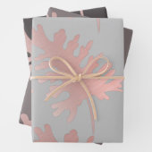 Rosegold Blätter Wrapping Paper Flat Sheet Set 3 (Beispiel)