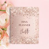 Roségold-Blush-Glitter-Name-Script-Glam 2023 Planer