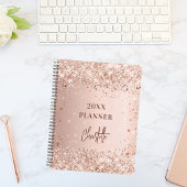 Roségold-Blush-Glitter-Name-Script-Glam 2023 Planer