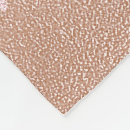 Rosegold Blush Marmor mit Gold Glitzer Droplets Fleecedecke (Ecke)