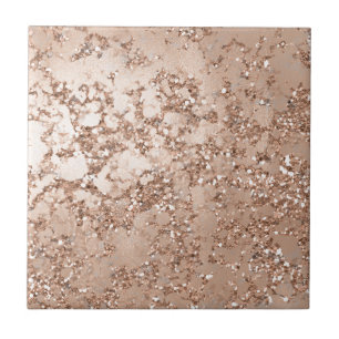 Roségold Blush Pink Glam Funkeln Knistern Wand Fliese
