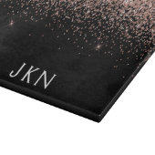 Roségold-Blush-Pink-Glitter-Monogramm Anfangsbuchs Schneidebrett (Ecke)