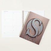 Roségold-Buchstabe S Monogramm mit Kristalltropfen Planer (Anzeige)