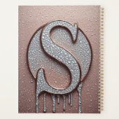 Roségold-Buchstabe S Monogramm mit Kristalltropfen Planer (Rückseite)