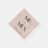 Roségold-Chevron-Hochzeitsservietten Serviette (Ecke)
