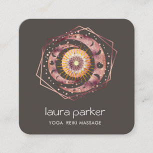 Rosegold Crescent Moon Mystic Lotus Eye Celestial Quadratische Visitenkarte
