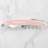 Roségold Custom Script Monogramm Kellnermesser (Vorderseite)