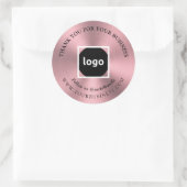 Rosegold | Danke | LOGO-Sticker für Unternehmen Runder Aufkleber (Tasche)