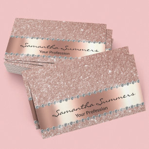 Roségold Diamant Metall Elegant FauxGlitter Visitenkarte