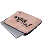 Rosegold Druckhintergrund Text "wie eines Chefs" Laptopschutzhülle (Vorne Knopf)