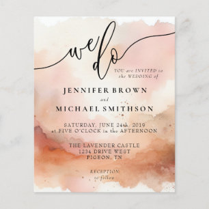 RoseGold Earthtone Wasserfarbenhochzeit Wir machen Flyer