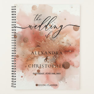 RoseGold Earthtone Watercolor Hochzeitssignaturen Planer