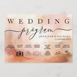 RoseGold Earthtone Watercolor Hochzeitssymbol Programm