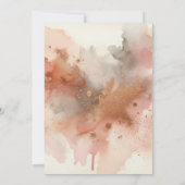 RoseGold Earthtone Watercolor Wedding Bridal Einladung (Rückseite)