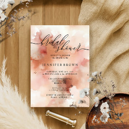 RoseGold Earthtone Watercolor Wedding Bridal Einladung