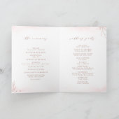 Roségold einfaches botanisches Monogramm-Hochzeit Programm (Innenseite)