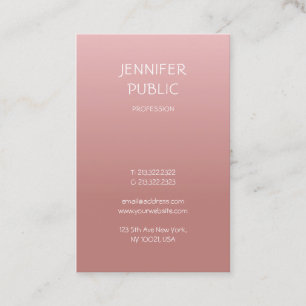 Roségold Elegantes Einfaches Design Modern Trendig Visitenkarte