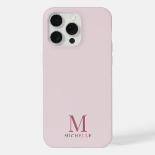 Roségold Elegantes Monogramm Modernes Benutzerdefi iPhone 15 Pro Max Hülle
