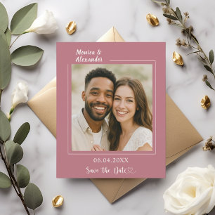 Roségold-Elfenbein-Foto-Hochzeitssave-the-Date Flyer