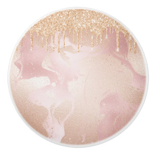 Rosegold erröten Marmor mit GoldGlitzer-Tröpfche Keramikknauf